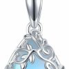 Necklaces | SVODEA Svodea Teardrop Moonstone Necklace For Women,925 Sterling Silver Created Water-Shaped Moonstone Cage Filigree Necklaces,Anniversary Birthday Jewelry Gift For Girls Mom Daughter Wife,18''-20''