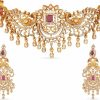 Necklaces | TARINIKA Tarinika Antique Gold Plated Anuradha Choker Set With Peacock Design - Indian Jewelry Sets For Women | Perfect For Ethnic Occasions | Traditional Indian Choker Jewelry Set | 1 Year Warranty*