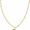 Necklaces | Kendra Scott Kendra Scott Womens Clover Crystal Short Pendant Necklace Gold Green Crystal One Size