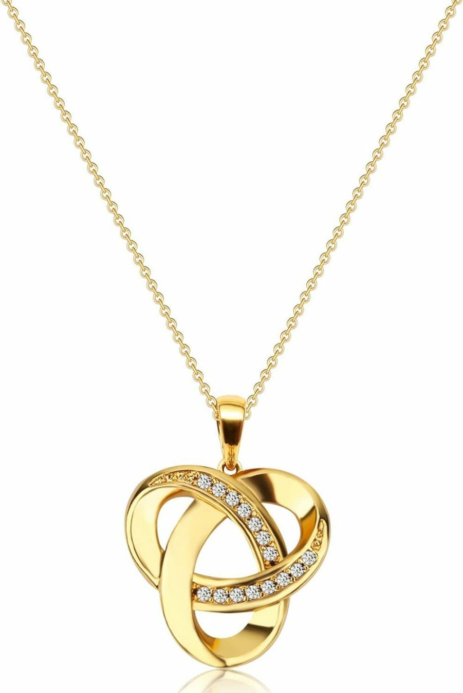 Necklaces | Alsanix Alsanix Love Knot Necklace, Sterling Silver Diamond Accent Love Knot Pendant Necklace, Forever Love Knot Infinity Necklace For Women