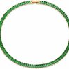 Necklaces | SNGIA Sngia Gold Emerald Choker Necklaces For Women Girls, Cubic Zirconia Green Statement Tennis Chain Choker Necklace, Jewelry Gift.