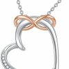 Necklaces | FENCCI Fencci Natural Diamond Infinity Heart Necklace For Women, Sterling Silver Diamond Necklace Infinity Heart Pendant Necklace Christmas Gifts For Mom Daughter Wife Grandma And Her, 18\"-20\" (Color F-G)