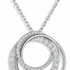 Necklaces | Ladylike Ladylike Moissanite Interlocking Circle Pendant Necklace For Women 925 Sterling Silver Chain Lab Created Diamond 4 Generations Necklace Anniversary Valentine'S Day Gifts For Her