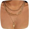 Necklaces | ANYILVTULI Anyilvtuli Muayouaum Bar Necklaces For Women Gold Layered Choker Necklaces For Men Link Chain Necklaces