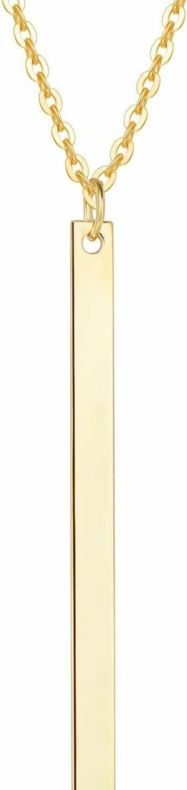 Necklaces | FANCIME Fancime 14K Real Solid Gold Vertical Bar Necklace Simple Gold Necklace Daily Wear Fine Jewelry For Women 16"+2" Extender 1.37G