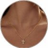 Necklaces | Zeffy Zeffy Cross Necklace For Women, 18K Gold/Silver Plated Tiny Cross Pendant Necklace Simple Layered Cross Necklaces For Girls Gold Jewelry For Women