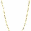 Necklaces | Kooljewelry Kooljewelry 14K Yellow Gold 3.2 Mm Polished Capsule Paperclip Chain Necklace (18, 20, 24, 30 Or 36 Inch)