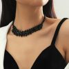 Necklaces | Bethynas Bethynas Vintage Black Crystal Choker Necklace Braided Wide Collar Necklace Sexy Diamond-Cut Crystal Necklace Prom Party Festival Accessories For Women And Girls