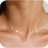 Necklaces | TOBENY Tobeny Dainty Gold Initial Necklaces For Women,14K Gold Plated Sideways Letter Necklace Personalized A-Z Name Heart Choker Necklace Tiny Cute Monogram Necklace For Teen Girls Jewelry Gift