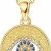 Necklaces | ELFRONT Elfront 14K Gold Coin Necklace 14K Solid Yellow Gold Tree Of Life/Sun/Evil Eye Pendant Necklace Gold Tree Of Life Jewelry For Women Girls Gifts