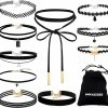 Necklaces | PAXCOO Paxcoo 10Pcs Black Velvet Choker Necklaces With A Stroage Bag For Women Girls