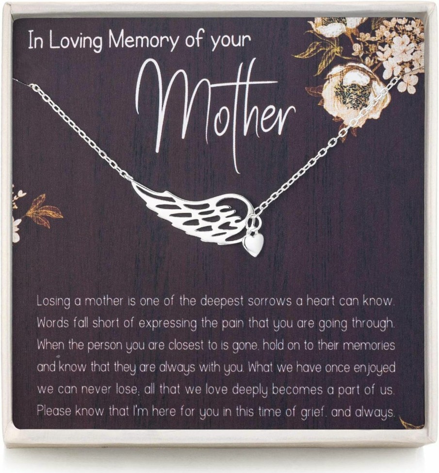 Necklaces | RareLove Rarelove Sympathy Gifts For Loss Of Mother,Bereavement Condolence Gifts,Remembrance Gifts,925 Sterling Silver Angel Wing Heart Pendant Necklace,Sorry For Your Loss Gift Memorial Gifts