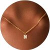 Necklaces | Luxval Luxval Diamond Pendant Gold Necklace For Women,Dainty 18K Gold Plated Choker Necklaces Simple Gold Jewelry Gifts For Women Girls