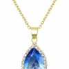 Necklaces | Linawe Linawe Crystal Chain Necklace For Women Trendy, Statement Diamond Pendant, Cubic Zirconia Summer Beach Boho Jewelry Set, 14K Gold/Rose Gold/Silver Birthstone Necklace