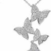 Necklaces | XINSHUN Xinshun Real 925 Sterling Silver Long Zircon Butterfly Necklaces Pendant Fashion Sterling Silver Jewelry Statement Chain Necklace For Women Ladies Girls Gifts