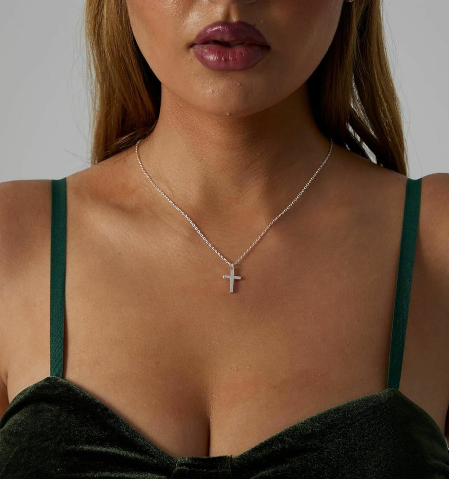 Necklaces | SUFOPE Sufope Cross Necklace For Women, 14K Gold Plated/Silver Chain Necklace Layered Dainty Sideways Cross Pendant Choker Necklace Simple Cute Jewelry For Women Christmas Day Gifts