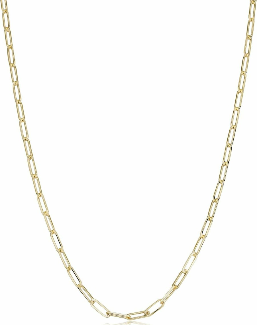 Necklaces | Au Naturale Au Naturale 10K Yellow Gold 2.5 Mm Paperclip Link Chain Necklace For Women (16, 18, 20, 24, 30 Or 36 Inch)