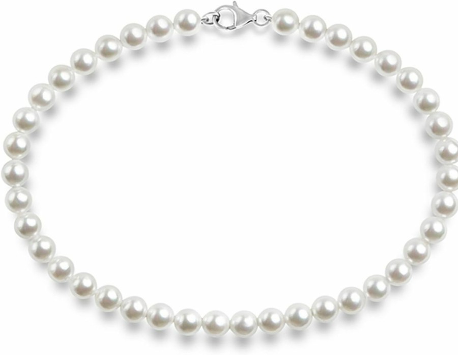 Necklaces | PAVOI Pavoi Sterling Silver Round White Simulated Shell Pearl Necklace Strand | Pearl Choker Necklace | Jewelry For Women