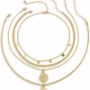 Necklaces | MJartoria Mjartoria Layered Necklaces For Women Trendy Retro Coin Pendant Gold Chain Necklaces Dainty Link Chain Choker Necklaces For Girls Jewelry Birthday Gifts