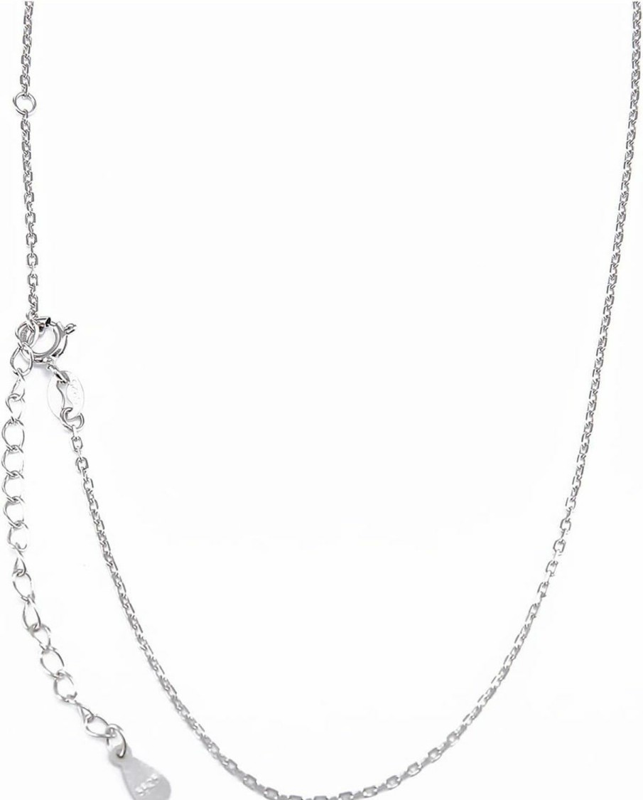 Necklaces | ZEONMEI Zeonmei 925 Sterling Silver 1Mm Cable Chain Necklace Spring Clasp Adjustable 15\" - 18\"