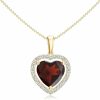 Necklaces | ANAKHA Natural Garnet Halo Heart Shape Pendant Necklace With Diamond For Women In Sterling Silver / 14K Solid Gold/Platinum