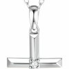 Necklaces | FANCIME Fancime 14K Solid Gold Small 0.025Cttw Diamond Crucifix Cross Pendant Necklace Fine Jewelry Anniversary Birthday Gifts For Women Girls, 16\"+2\" Extender