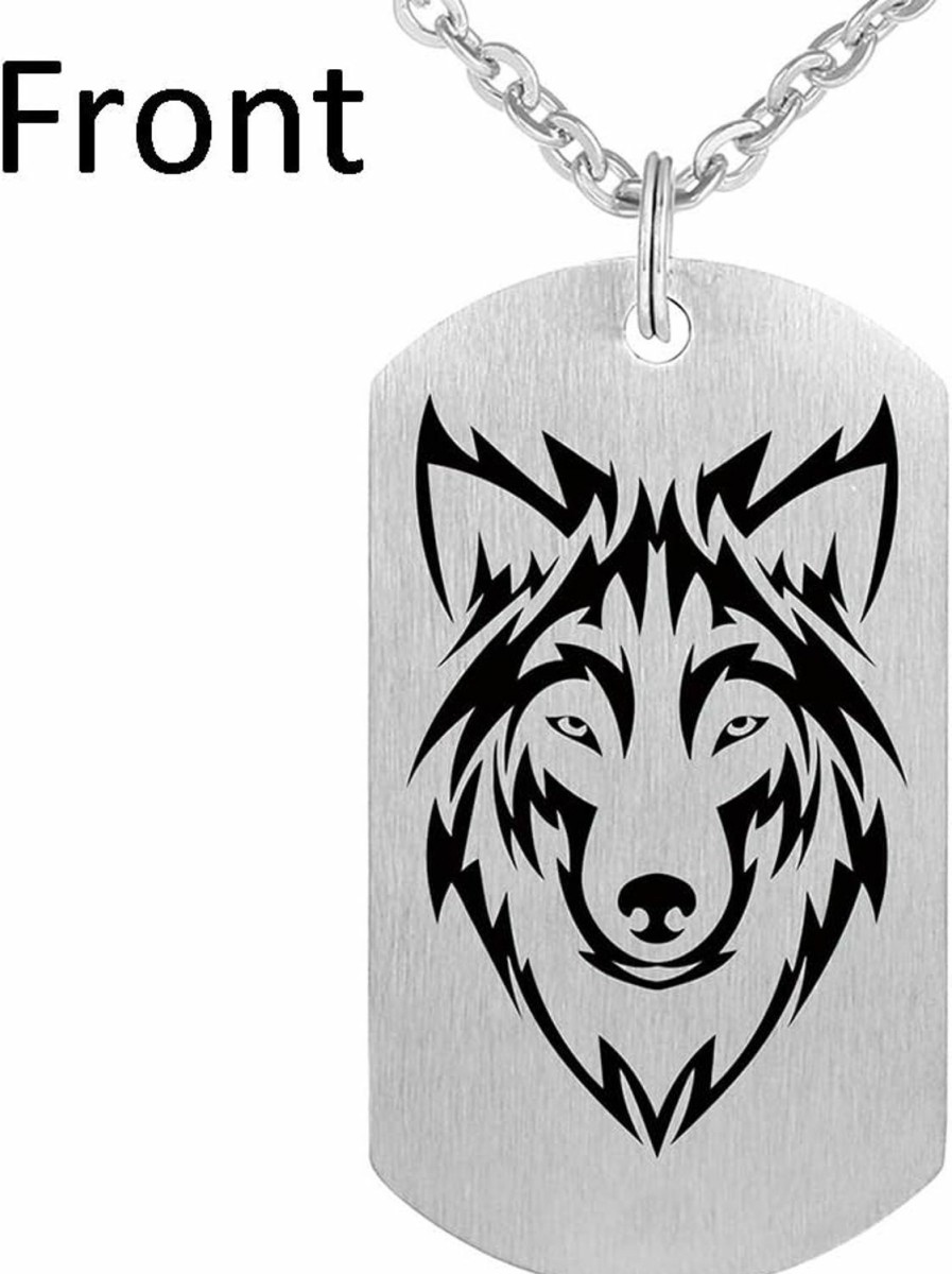 Necklaces | Kisseason Fashion Wolf Pendant Necklace I Am Wolf Fans Gift Dog Tag Jewelry Keychain