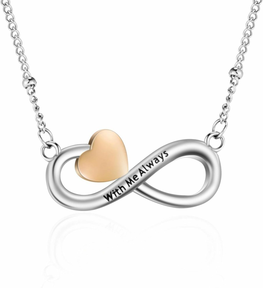 Necklaces | Dletay Dletay Infinity Cremation Necklace For Ashes Heart Urn Necklace For Women Memorial Cremation Jewelry Ash Holder - Always In My Heart