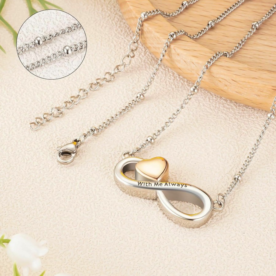 Necklaces | Dletay Dletay Infinity Cremation Necklace For Ashes Heart Urn Necklace For Women Memorial Cremation Jewelry Ash Holder - Always In My Heart