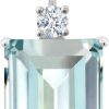 Necklaces | Gem Stone King Gem Stone King 925 Sterling Silver Sky Blue Simulated Aquamarine Pendant Necklace For Women (15.80 Cttw, Emerald Cut 18X13Mm, With 18 Inch Silver Chain)