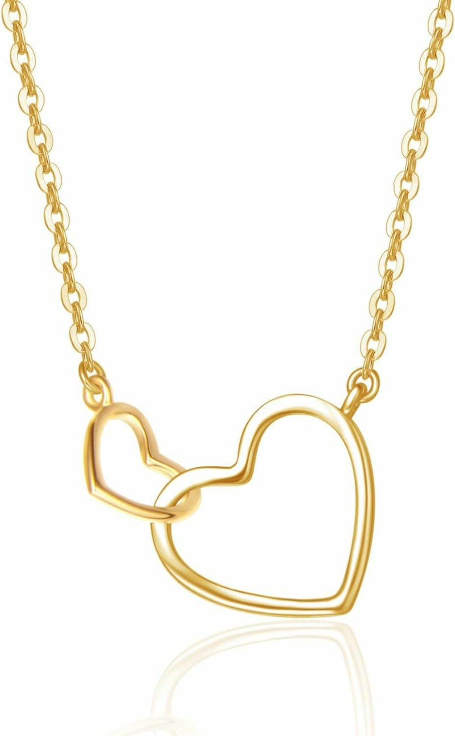 Necklaces | FANCIME Fancime Solid 14K Gold Love Heart Necklace Dainty Double Heart Pendant Fine Jewelry Promise Anniversary Birthday Valentine'S Day Gifts For Her Women Girls Adjustable Chain 16\"+2\" Extend