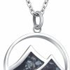 Necklaces | Lauren-Spencer Lauren-Spencer Gemstone Mountain Necklace For Women Turquoise Sodalite Tumbled Chips Pendant Necklace Dainty Circle Mountain Range Necklaces For Women Girls Nature Jewelry Gift