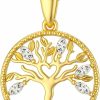 Necklaces | YDD Ydd 14K Solid Gold Tree Of Life Necklace For Women Family Tree Pendant Necklaces For Women Love Heart Tree Of Life Jewelry For Women 16\"-18\"