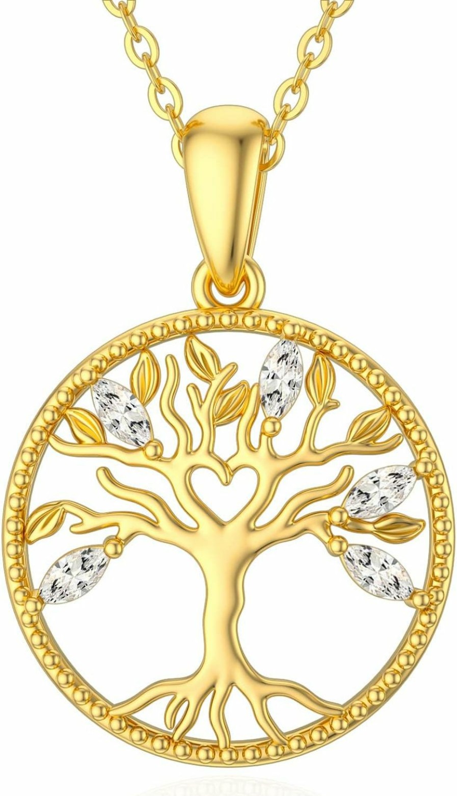 Necklaces | YDD Ydd 14K Solid Gold Tree Of Life Necklace For Women Family Tree Pendant Necklaces For Women Love Heart Tree Of Life Jewelry For Women 16\"-18\"