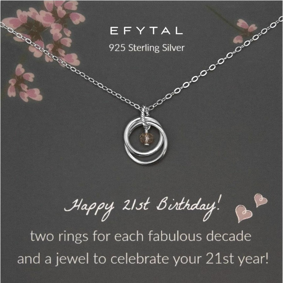 Necklaces | EFYTAL Efytal 21St Birthday Gifts For Her, Sterling Silver Necklace, 21 Year Old Birthday Gifts For Her, 21St Birthday Decorations For Her, Gifts For 21 Year Old Female, 21St Birthday Gifts For Daughter