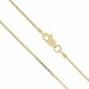 Necklaces | Honolulu Jewelry Company Honolulu Jewelry Company 14K Real Solid Yellow Gold 0.5Mm Or 1Mm Box Chain Necklace, 16\"-24\"