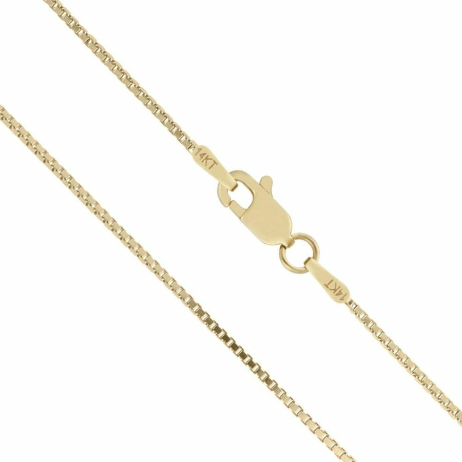 Necklaces | Honolulu Jewelry Company Honolulu Jewelry Company 14K Real Solid Yellow Gold 0.5Mm Or 1Mm Box Chain Necklace, 16\"-24\"