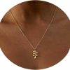 Necklaces | MIDEEO Mideeo 14K Gold Leaf Pendant Necklaces For Women Dainty Sun Coin Choker Medallion Moon Star Necklace Minimalist Jewelry