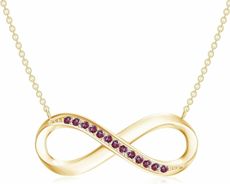 Necklaces | ANAKHA Anakha Natural Gemstones Infinity Pendant Necklace For Women In Sterling Silver / 14K Solid Gold