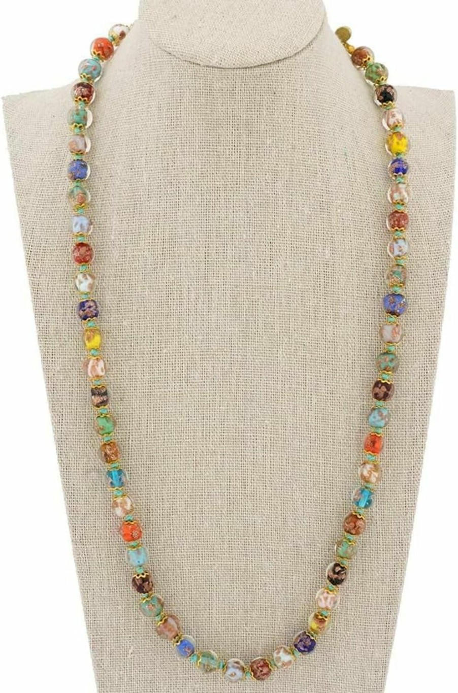 Necklaces | Glass Of Venice Glass Of Venice Murano Glass Necklace Longer Length - Italian Multicolor Sommerso Sparkling Beads Handmade Blown Glass - Murano Glass Necklaces For Women