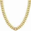 Necklaces | Lushboom Lushboom 14K Gold Plated Dainty Cuban Choker Necklace Herringbone Snake Necklace Paperclip Chain Layered Necklaces For Women Jewelry Gifts