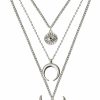 Necklaces | SHAMZBEST Shamzbest Boho Women'S Layered Necklace, Cowboy Cowgirls Western Women'S Necklace, Evil Eye Bull Head Necklace, Women'S Western Jewellery (Silver)