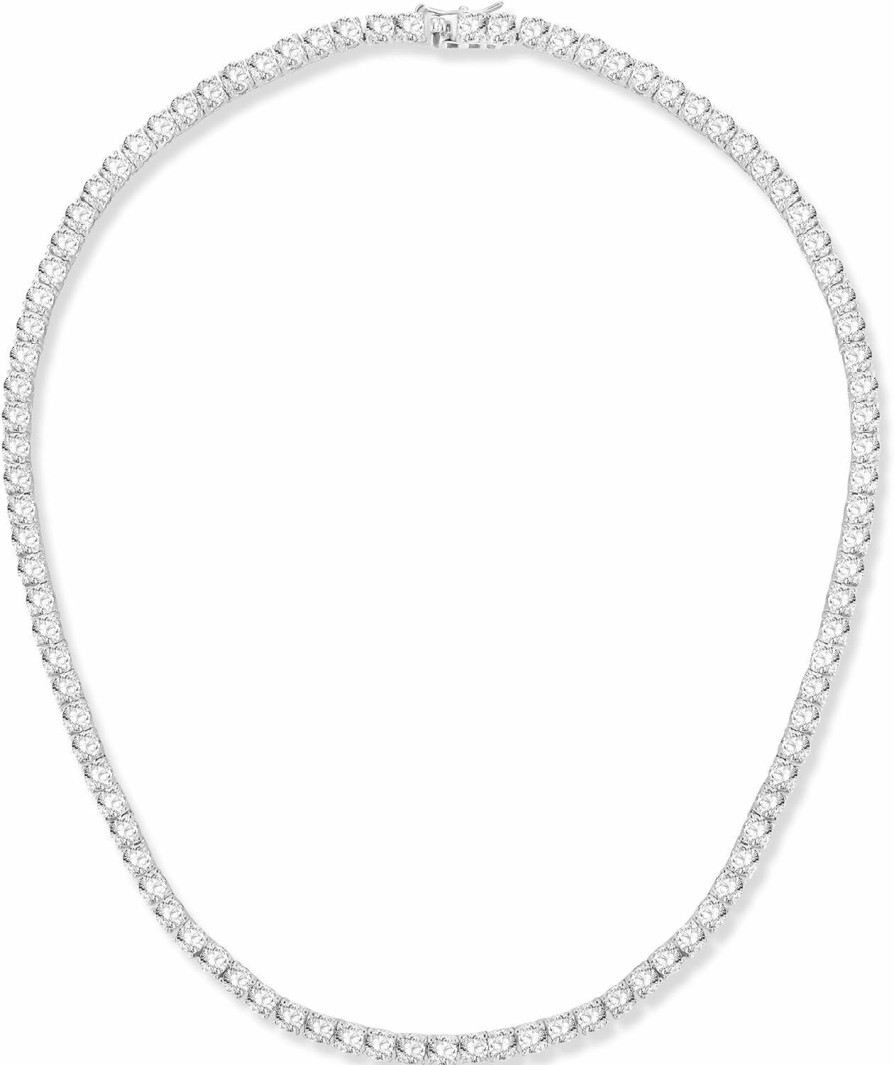 Necklaces | Gemsme Gemsme 4Mm Yellow Gold Tennis Neklacegmesme 18K Gold Plated 4.0Mm Cubic Zirconia Classic Tennis Necklace 16/18/20/22/24 Inch