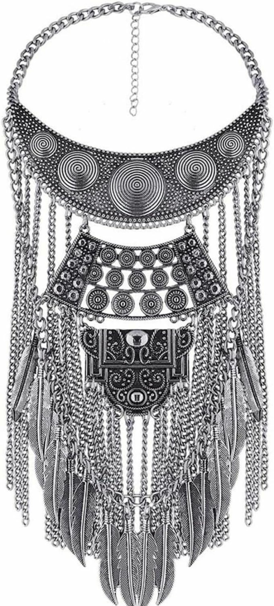 Necklaces | CCBFY Long Tassel Chunky Boho Coin Statement Necklace For Women Silver