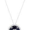 Necklaces | Femme Luxe Femme Luxe Natural Precious Gemstone And White Cubic Zirconia Halo Pendant Necklace For Women, 925 Sterling Silver, 18Inch Cable Chain, Giftable Jewelry, Perfect Valentine Gift For Wife, Girlfriend