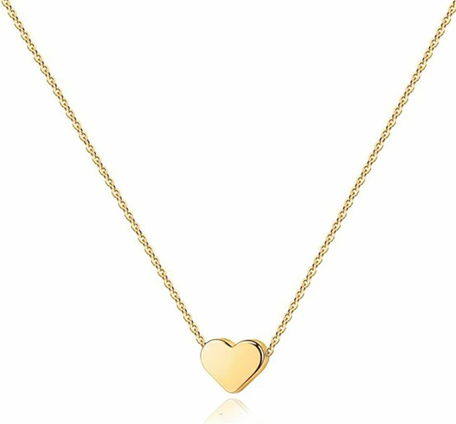 Necklaces | PAVOI Pavoi 14K Gold Plated Cubic Zirconia Heart Necklace | Cute Dainty Love Pendant Necklaces For Women