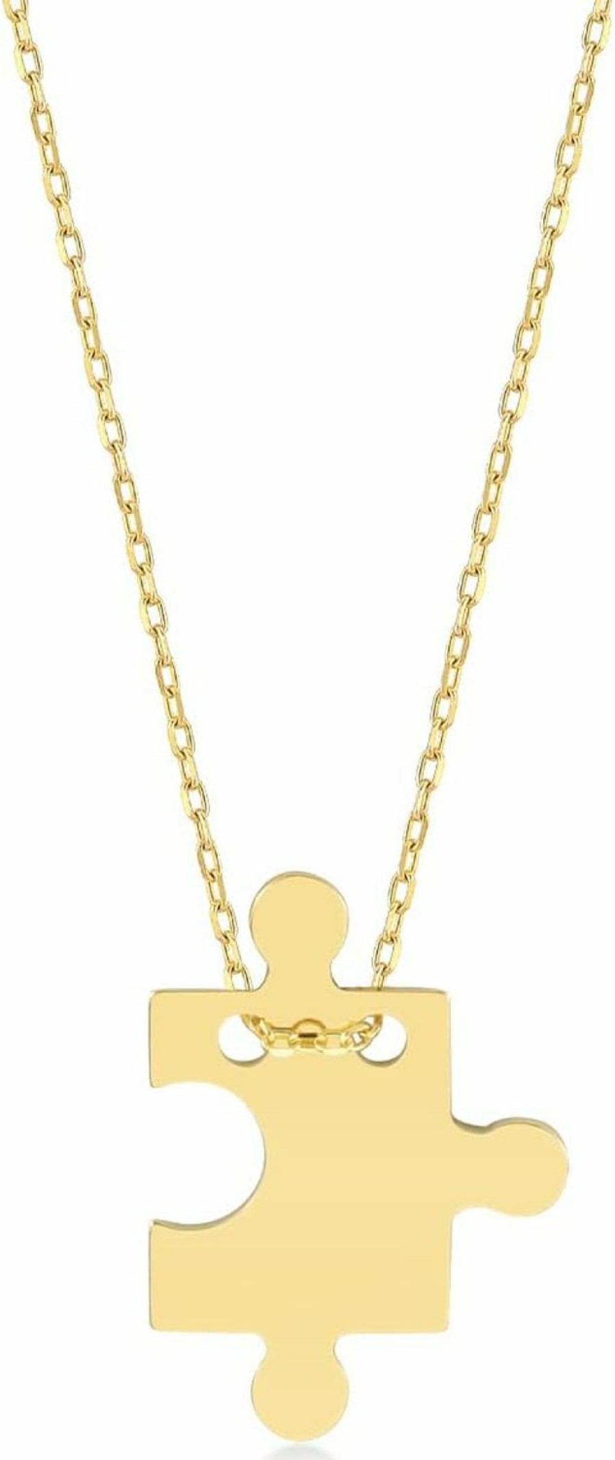 Necklaces | GELIN 14K Real Gold Puzzle Piece Necklace For Women | Dainty Necklaces In 14K Gold | Puzzle Pendant Necklace | Women'S Gold Jewelry | Gifts For Anniversary, 18\"