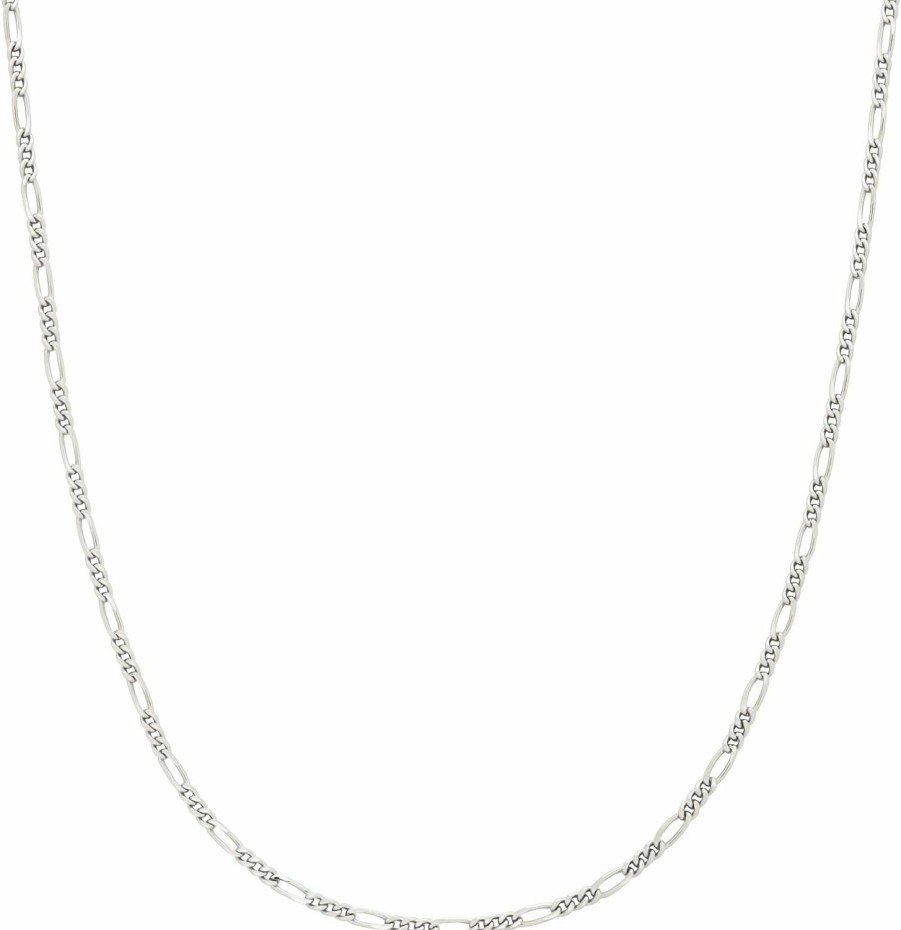 Necklaces | Amazon Essentials Amazon Essentials 14K Gold Or Sterling Silver Plated Figaro Chain 16\", 18\", 20\", Or 24\"