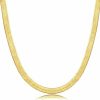 Necklaces | DEARMAY Dearmay 14K Gold Necklaces For Women, Dainty Gold Herringbone Choker Necklace For Women Thin Layered Chunky Snake Chain Necklaces Jewelry For Teen Girl Gifts