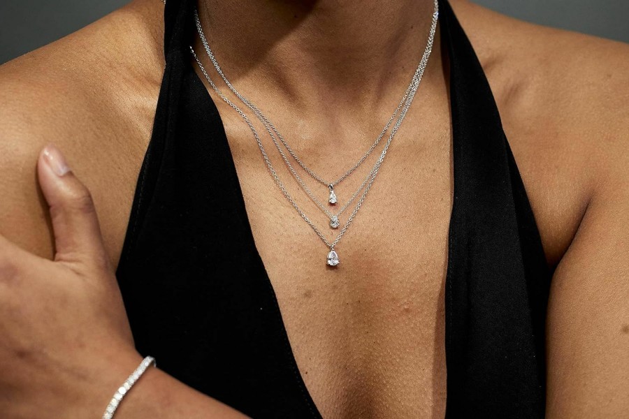 Necklaces | Carbon Atelier 1/3 To 2 Carat Pear Cut Lab Grown Diamond Solitaire Teardrop Pendant Necklace For Women I 14K Gold Necklace (G-H, Vs1-Vs2, Cttw) I 18 Inch Long Chain With Lobster Claw Clasp